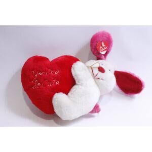 Be My Valentine, Dog with Red Heart, Plush, You're So Cute, Saying, Valentine's